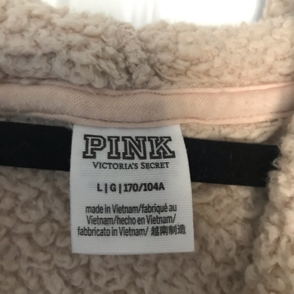 Victorias Secret PINK tan Sherpa hooded - Picture 3 of 3